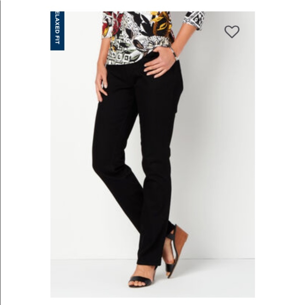 Christopher and bank black straight leg jeans.